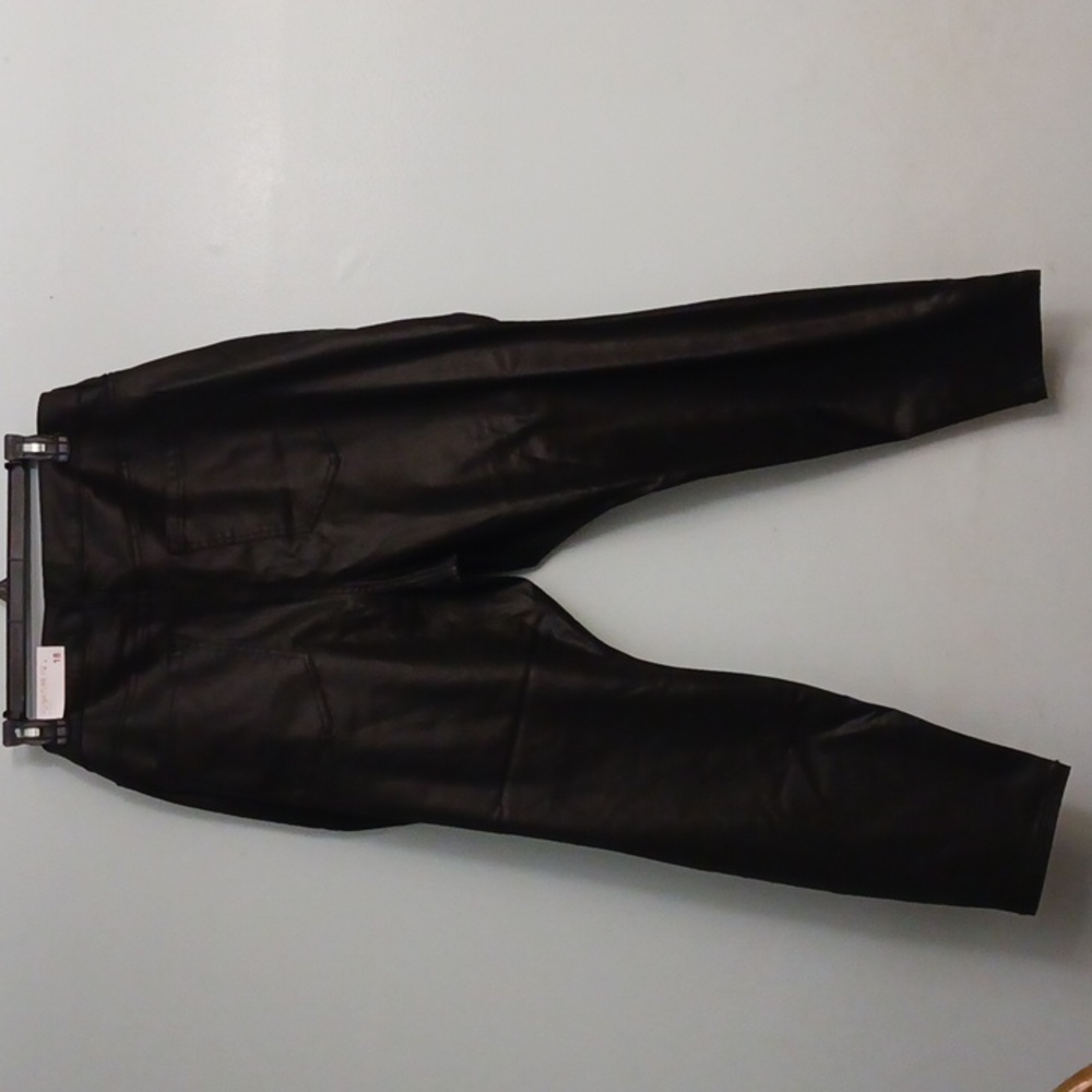 Lane Bryant size 18P women's black skinny, mid-rise, coated  modal blend pants. - Picture 7 of 16